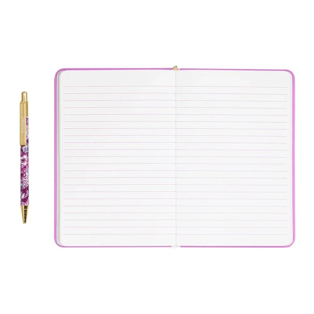 Lilly Pulitzer Journal Pen Amarena Pink Cherry Tropical Twist 128 Lined Pgs NEW